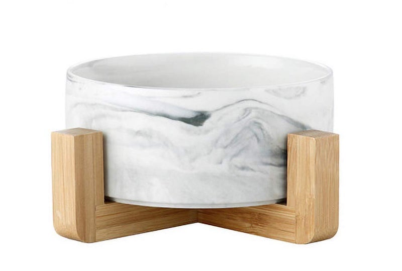 AG-UNICORN Ceramic Pet Bowls with Stand - Dog Cat Water Bowl and Food Dish -Heavy Weighted & No Tip Over Pet Comfort Feeding Bowls -Dishwasher Safe & Easy to Clean - Image 1